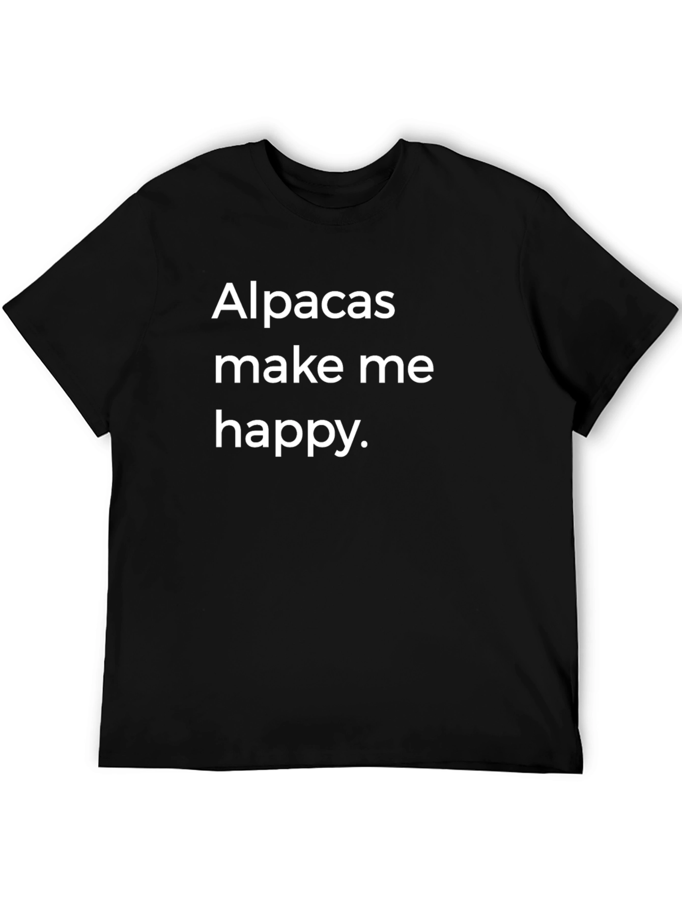 Alpacas Make Me Happy T-Shirt - Black Crew Neck Tee