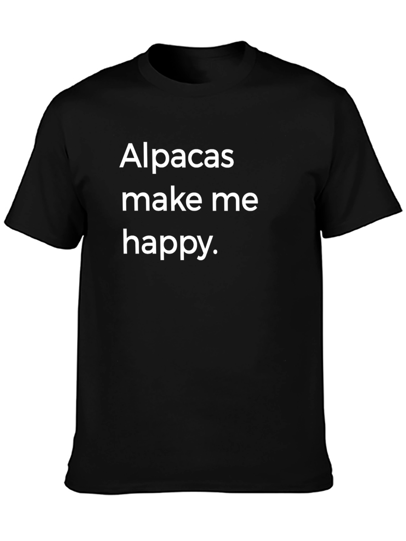 Alpacas Make Me Happy T-Shirt - Black Crew Neck Tee