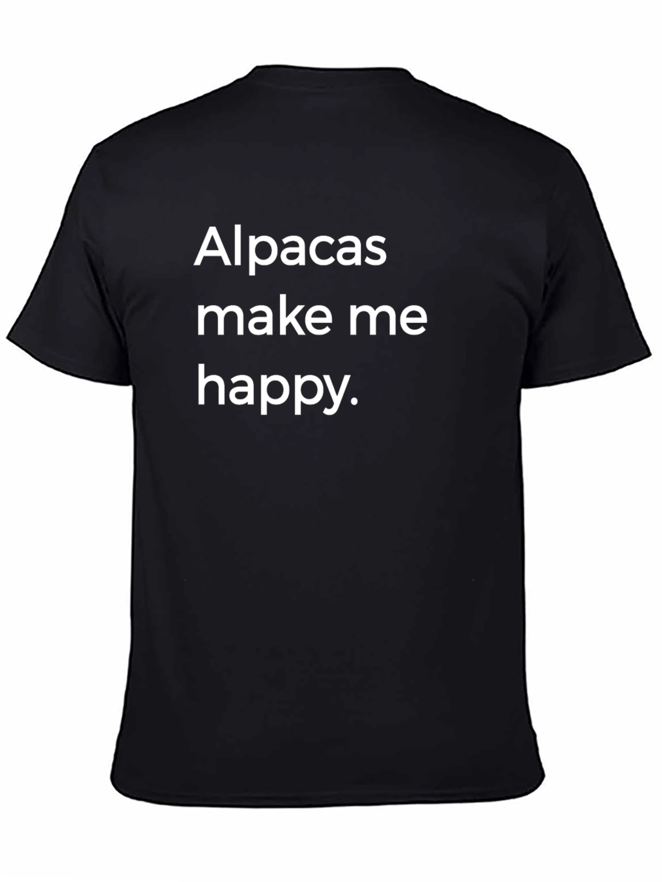 Alpacas Make Me Happy T-Shirt - Black Crew Neck Tee
