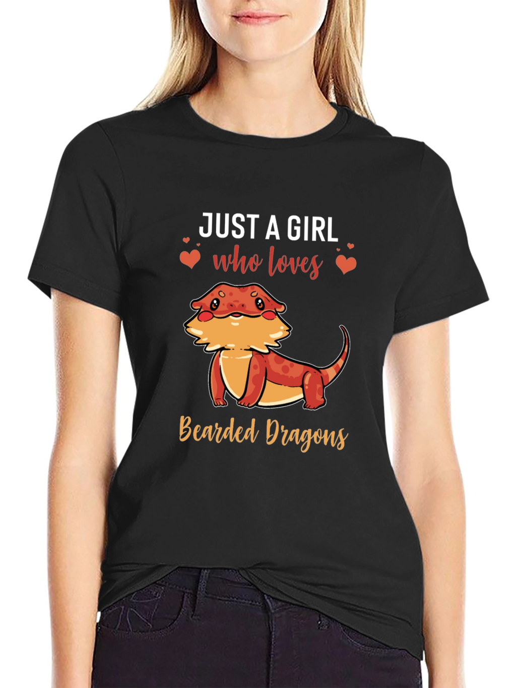 Girls Bearded Dragon T-Shirt Womens Reptile Tee