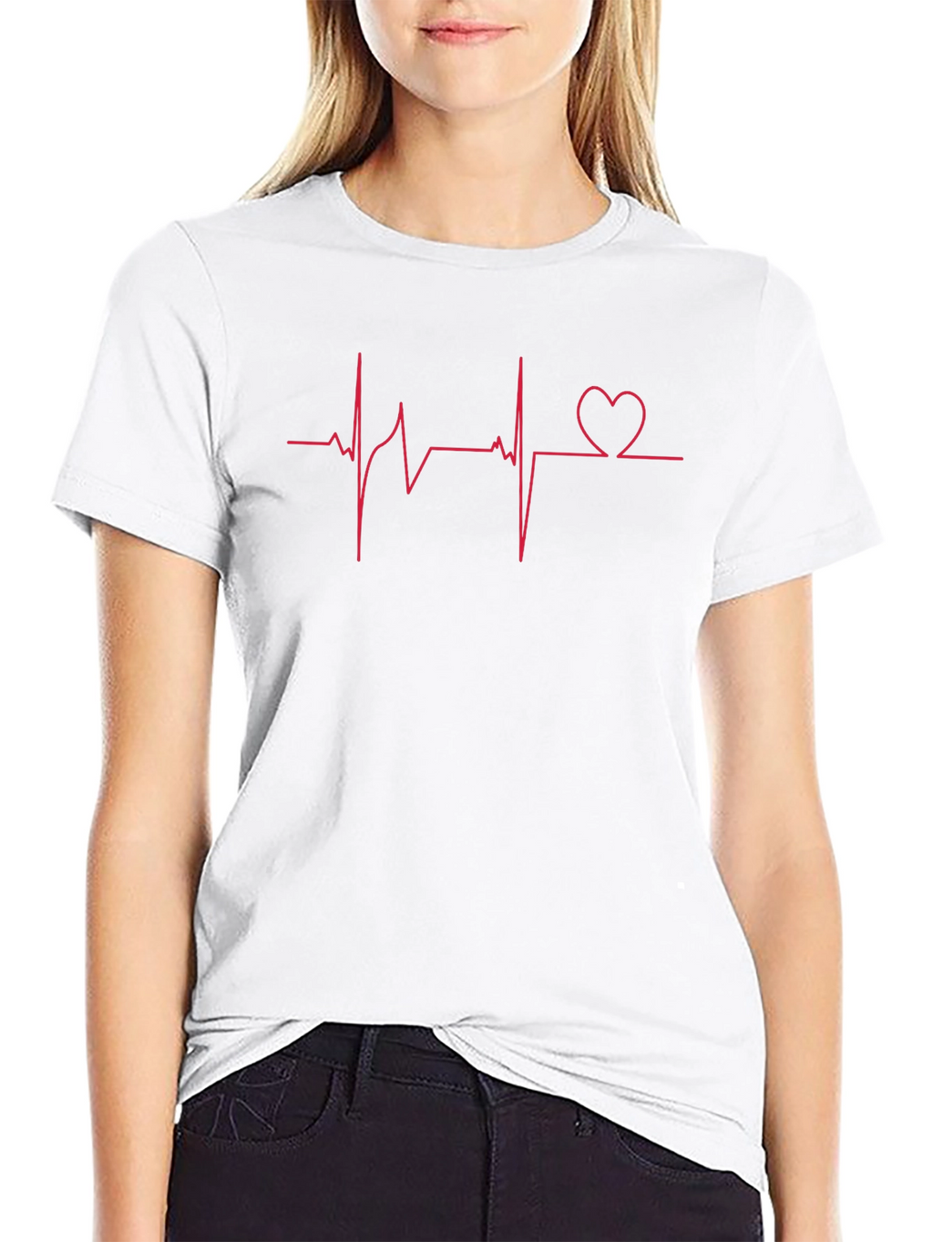 Heartbeat Love Graphic T-Shirt - Black