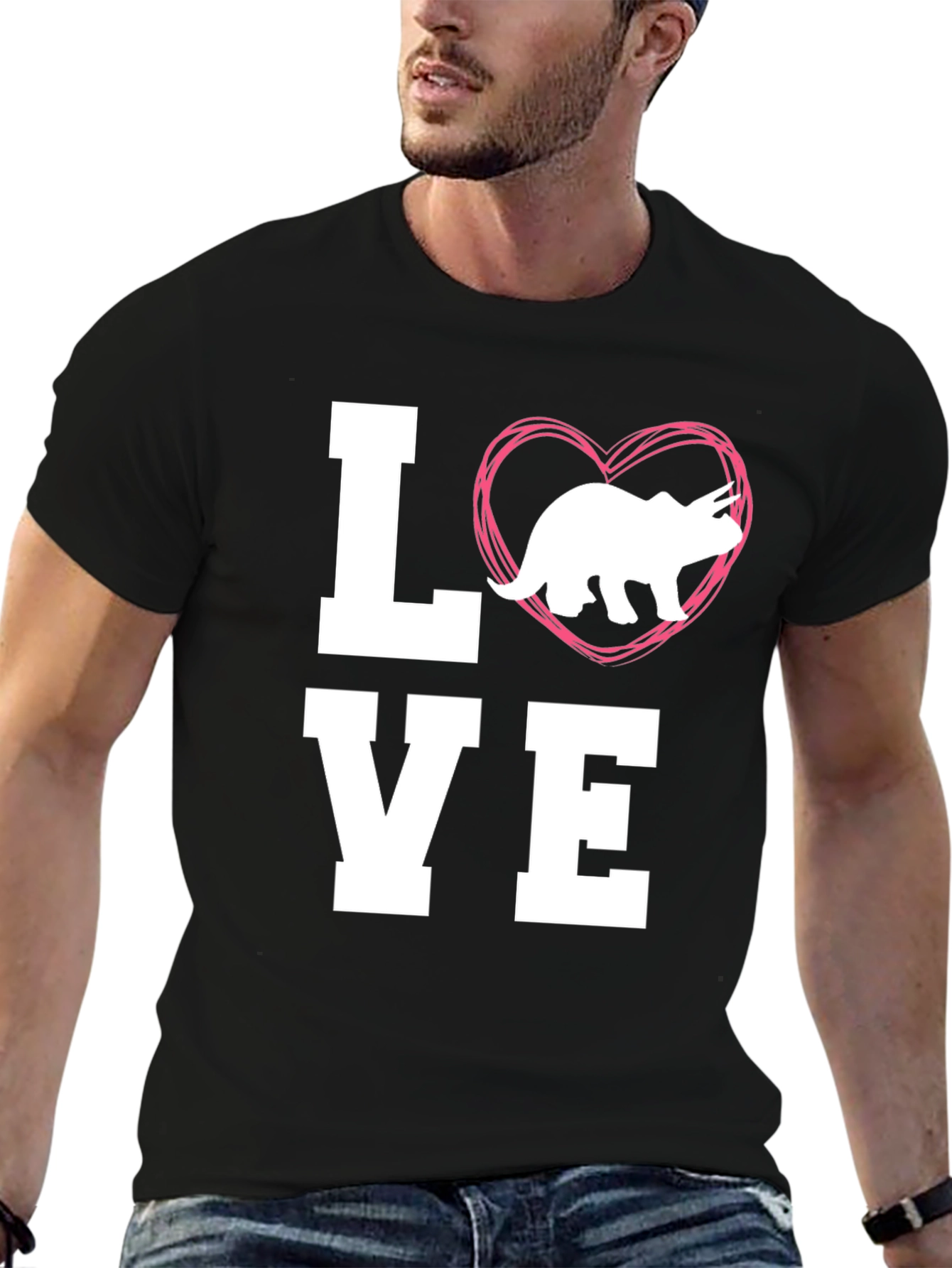 Love Triceratops Dinosaur Graphic Tee