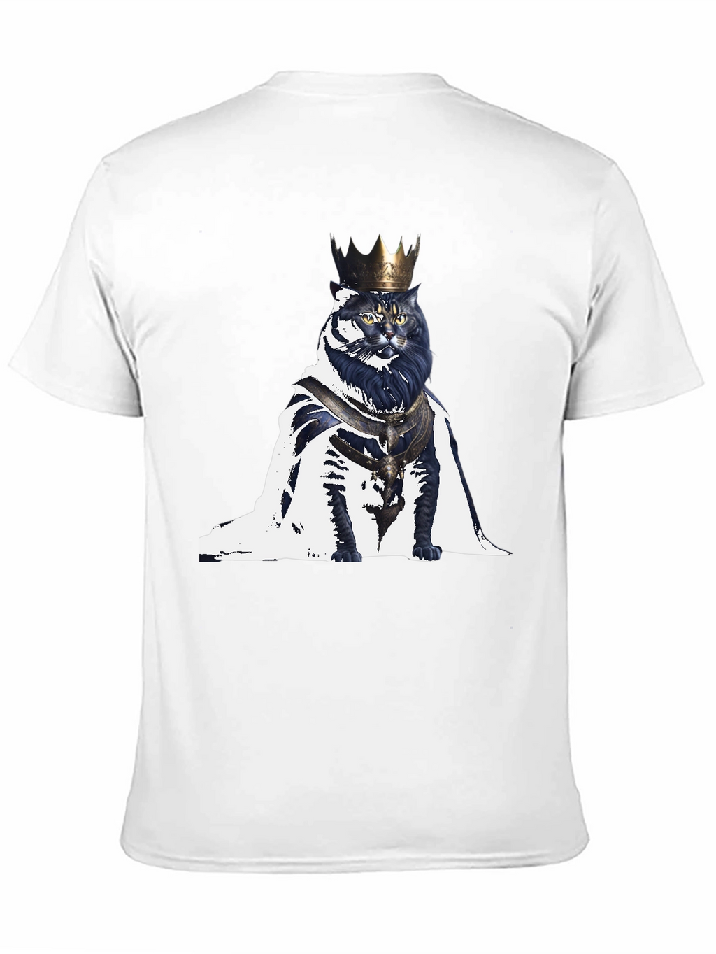 King Cat Graphic T-Shirt - Regal Feline Design