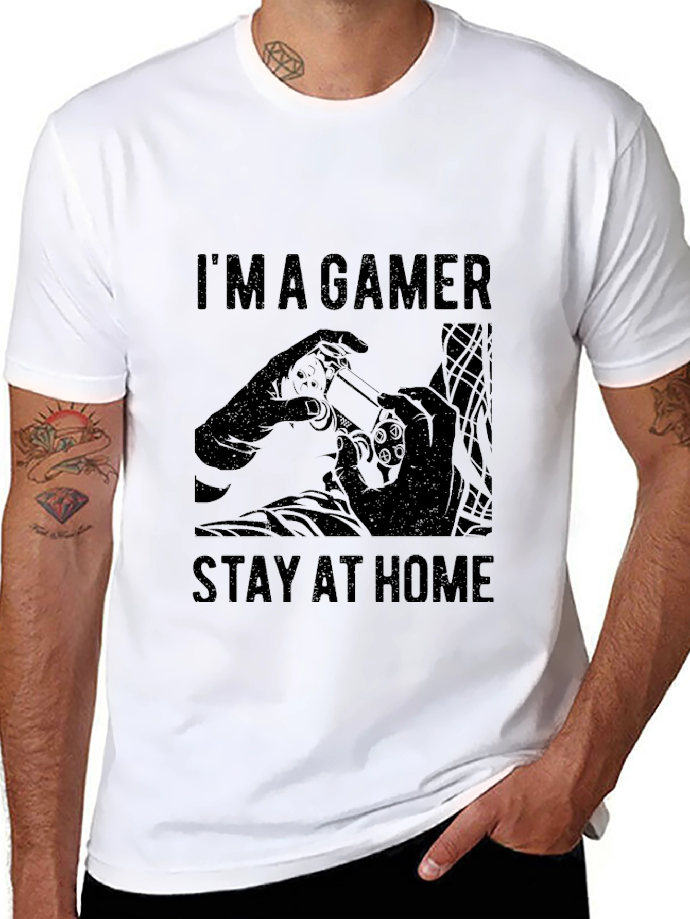 Im a Gamer Stay at Home Black Graphic Tee