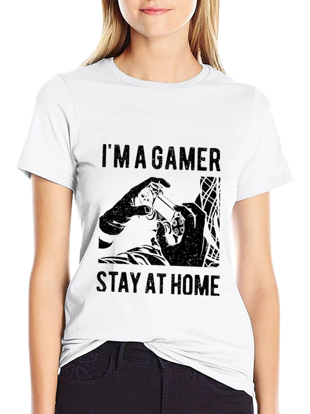 Im a Gamer Stay at Home Black Graphic Tee