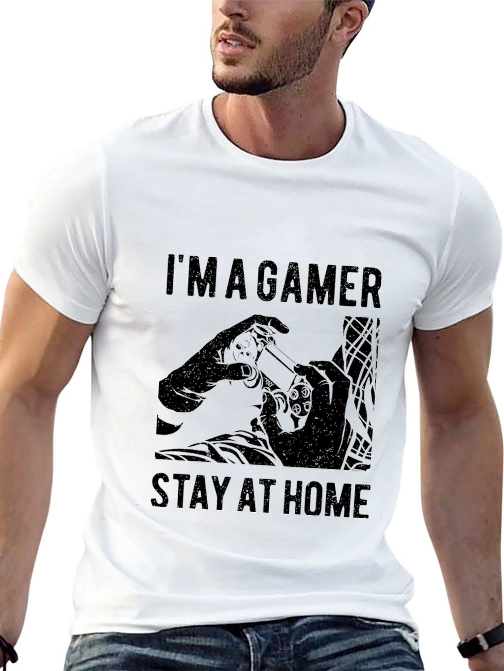 Im a Gamer Stay at Home Black Graphic Tee