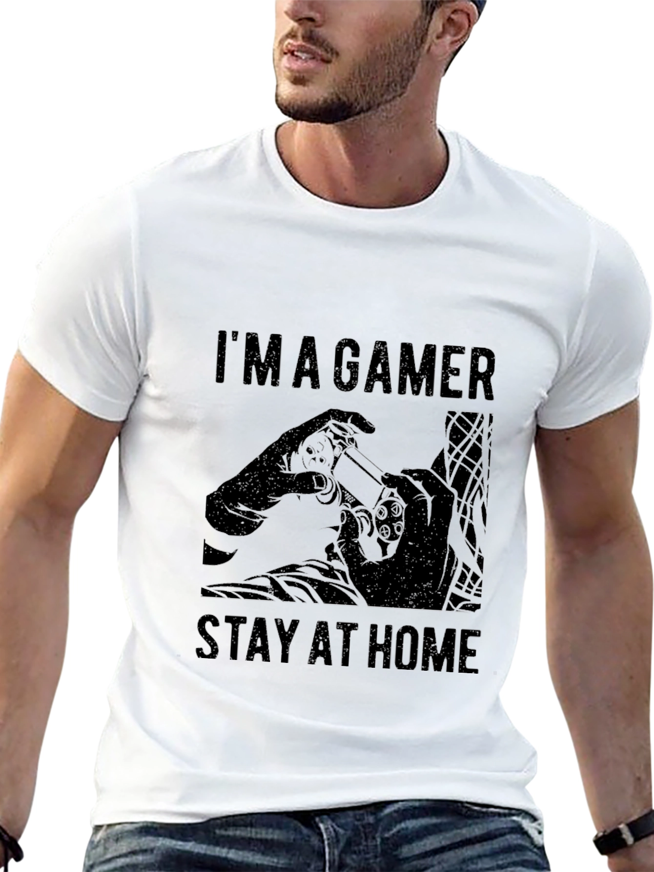 Im a Gamer Stay at Home Black Graphic Tee