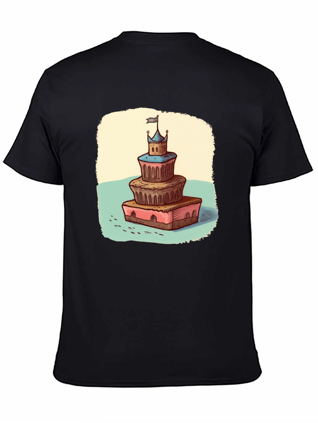 Castle Cake Tee - Whimsical Dessert Graphic