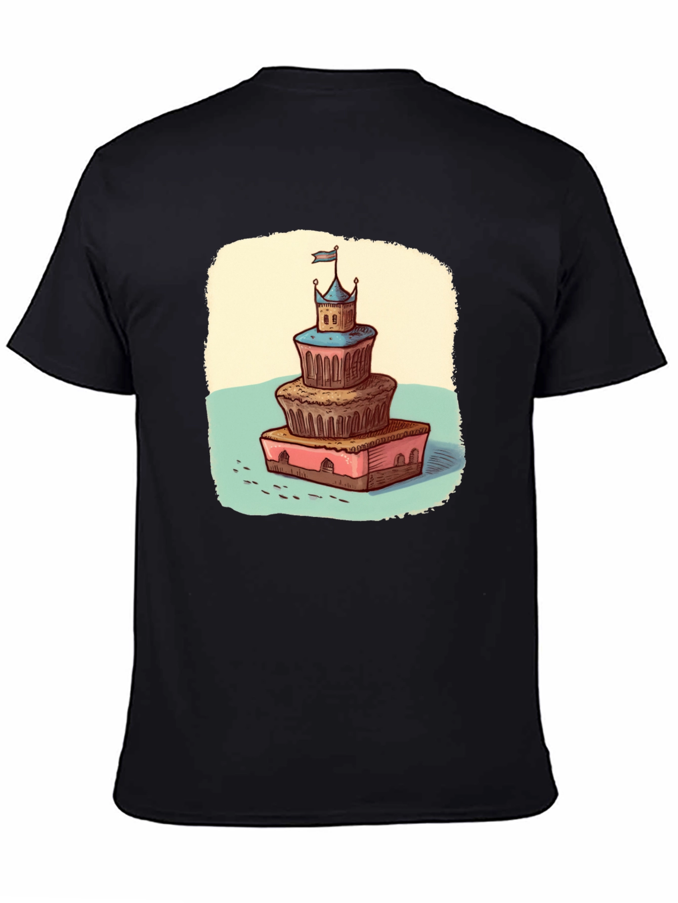 Castle Cake Tee - Whimsical Dessert Graphic