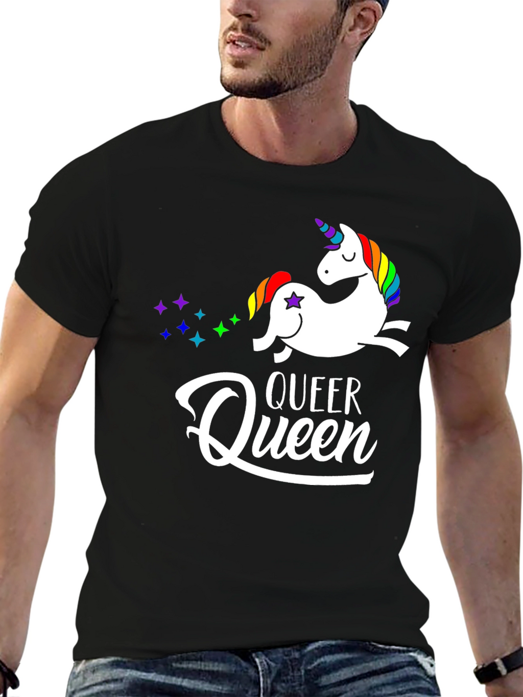 Queer Queen Unicorn Graphic T-Shirt