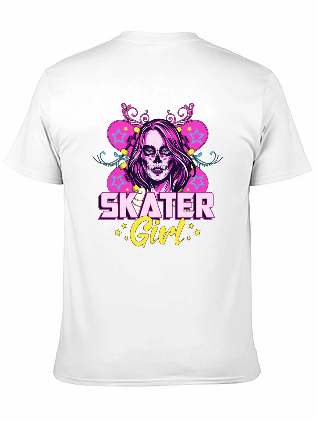 Skater Girl T-Shirt with Skull Face Design