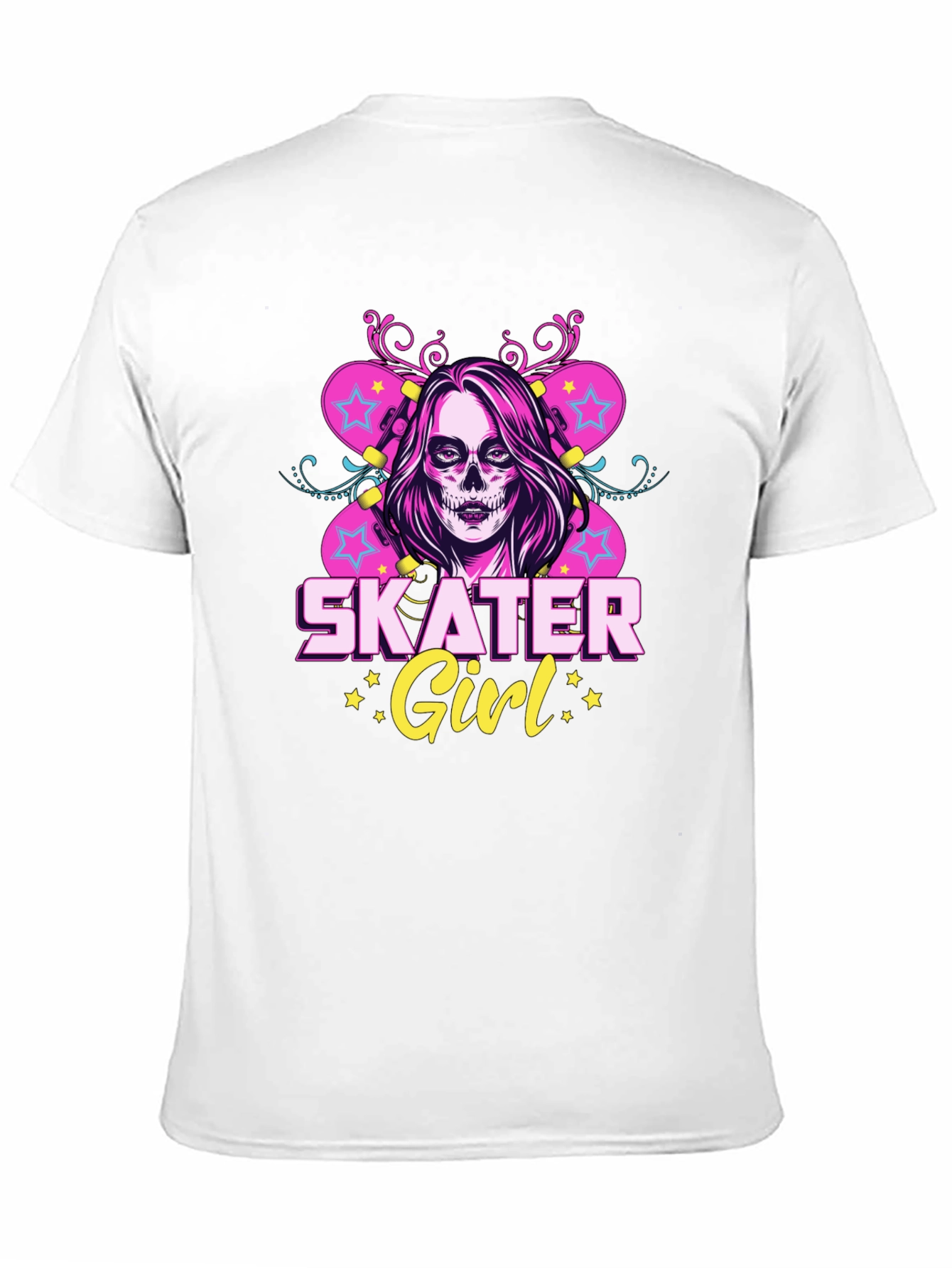 Skater Girl T-Shirt with Skull Face Design