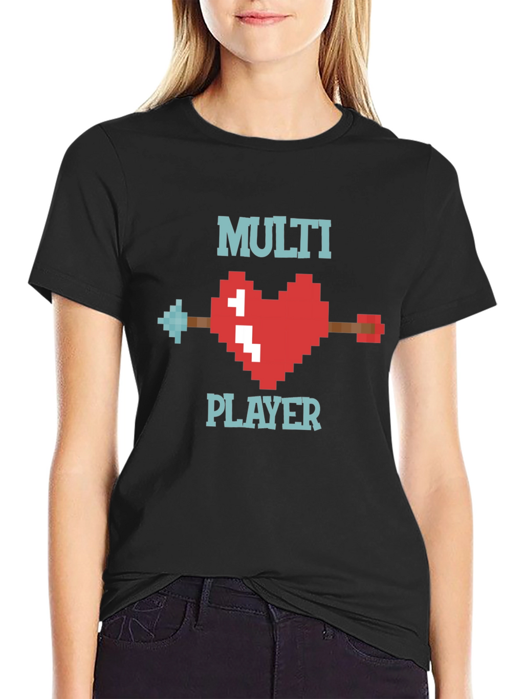 Multiplayer Pixel Heart T-Shirt - Gamer Style