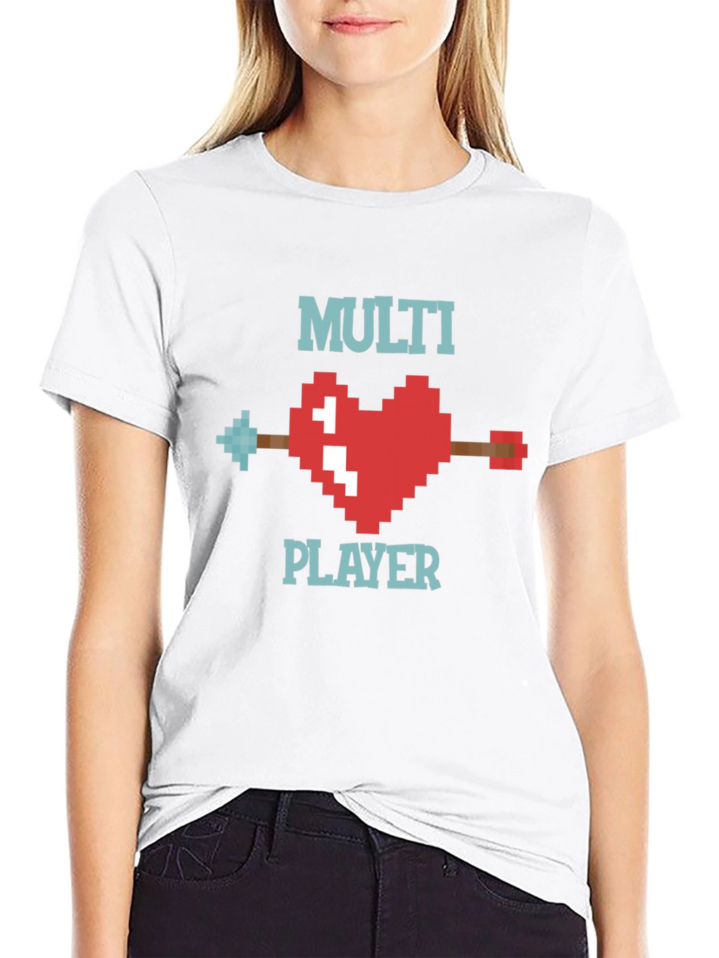 Multiplayer Pixel Heart T-Shirt - Gamer Style