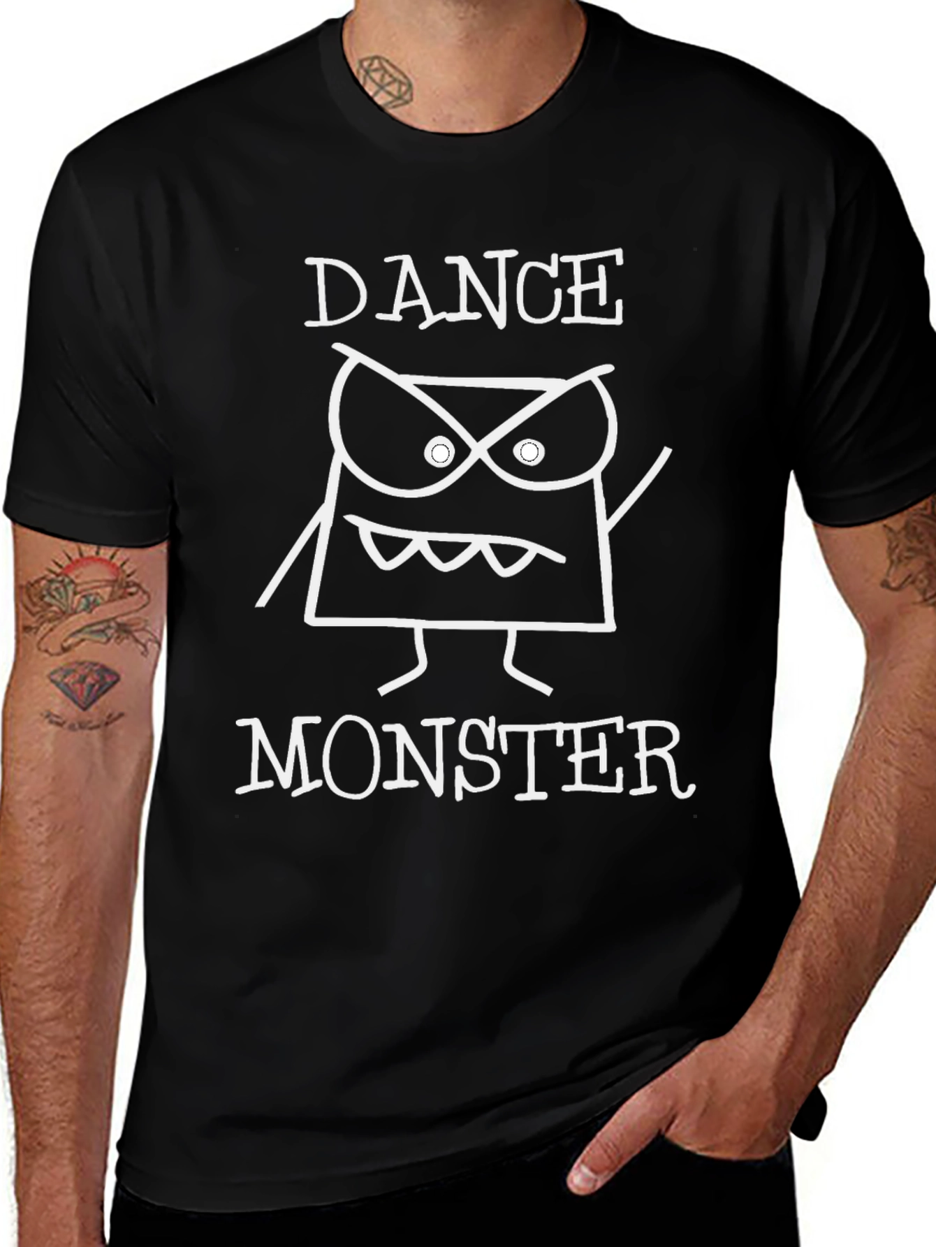 Dance Monster Graphic Tee - Black Cotton T-Shirt