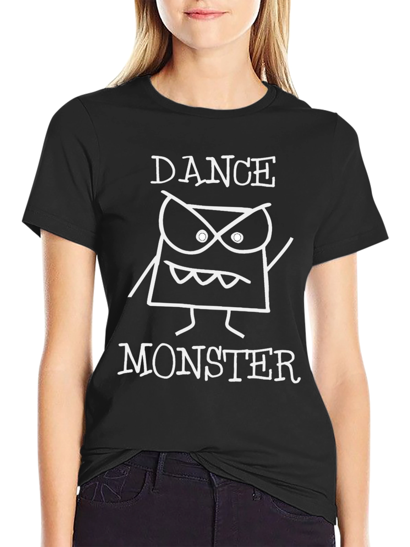 Dance Monster Graphic Tee - Black Cotton T-Shirt