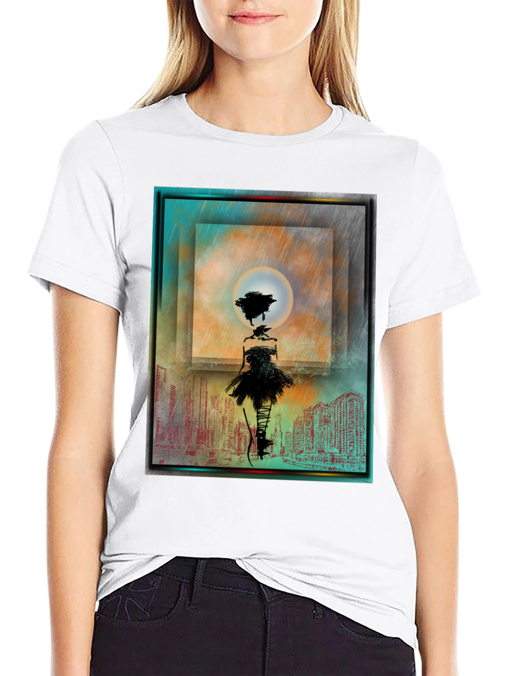 Abstract Cityscape Tee - Stylish Urban Design