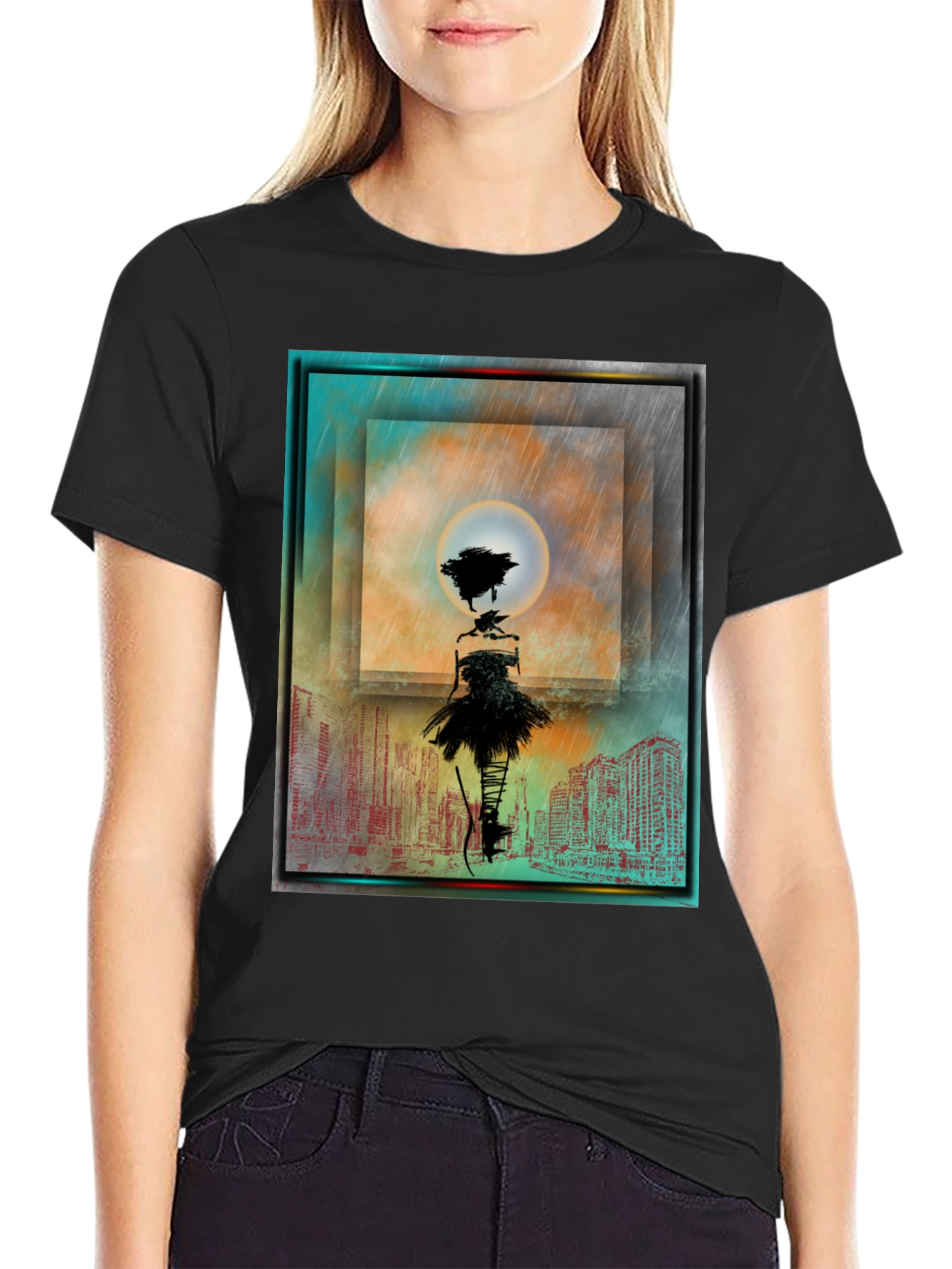 Abstract Cityscape Tee - Stylish Urban Design