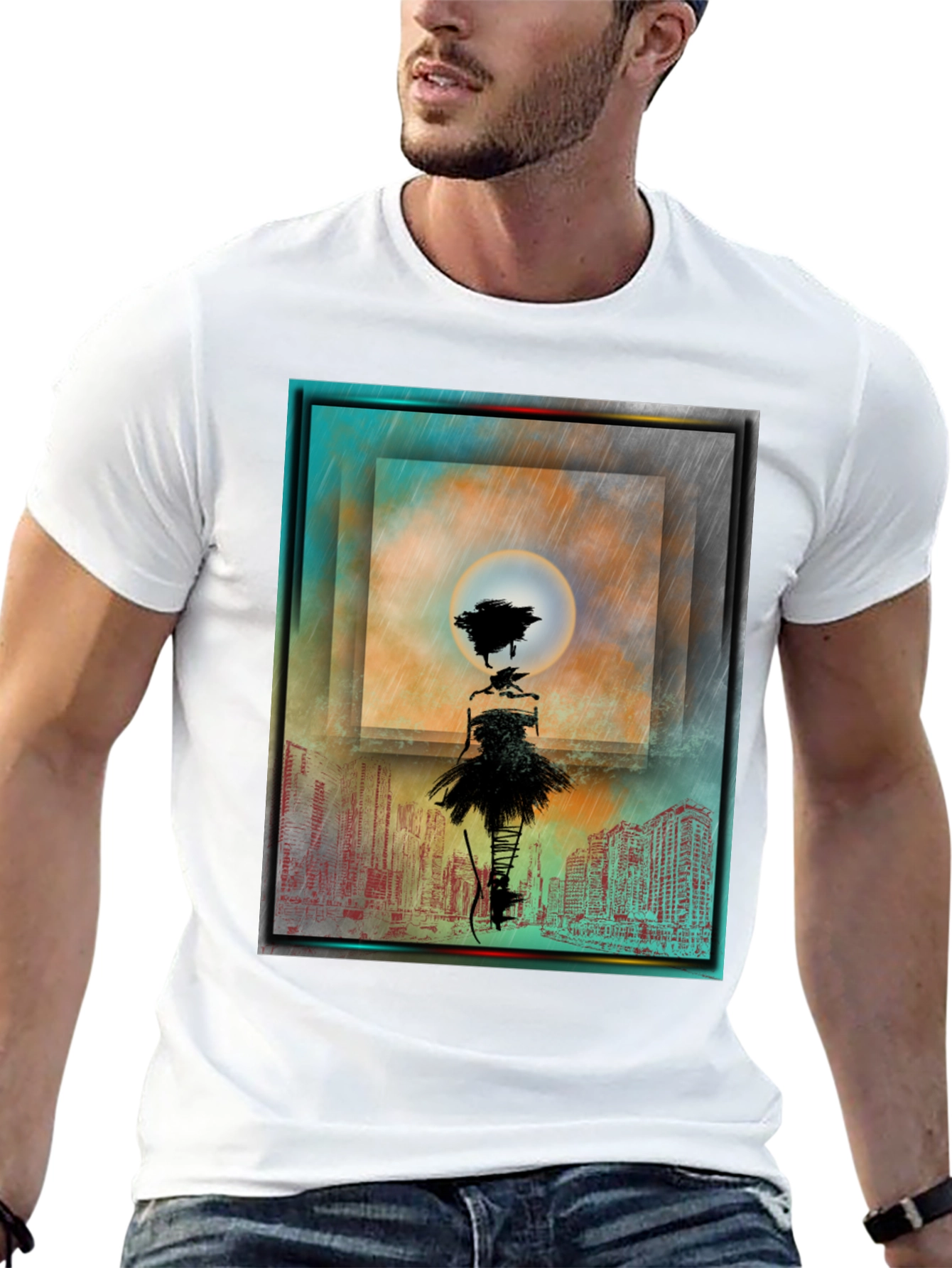 Abstract Cityscape Tee - Stylish Urban Design