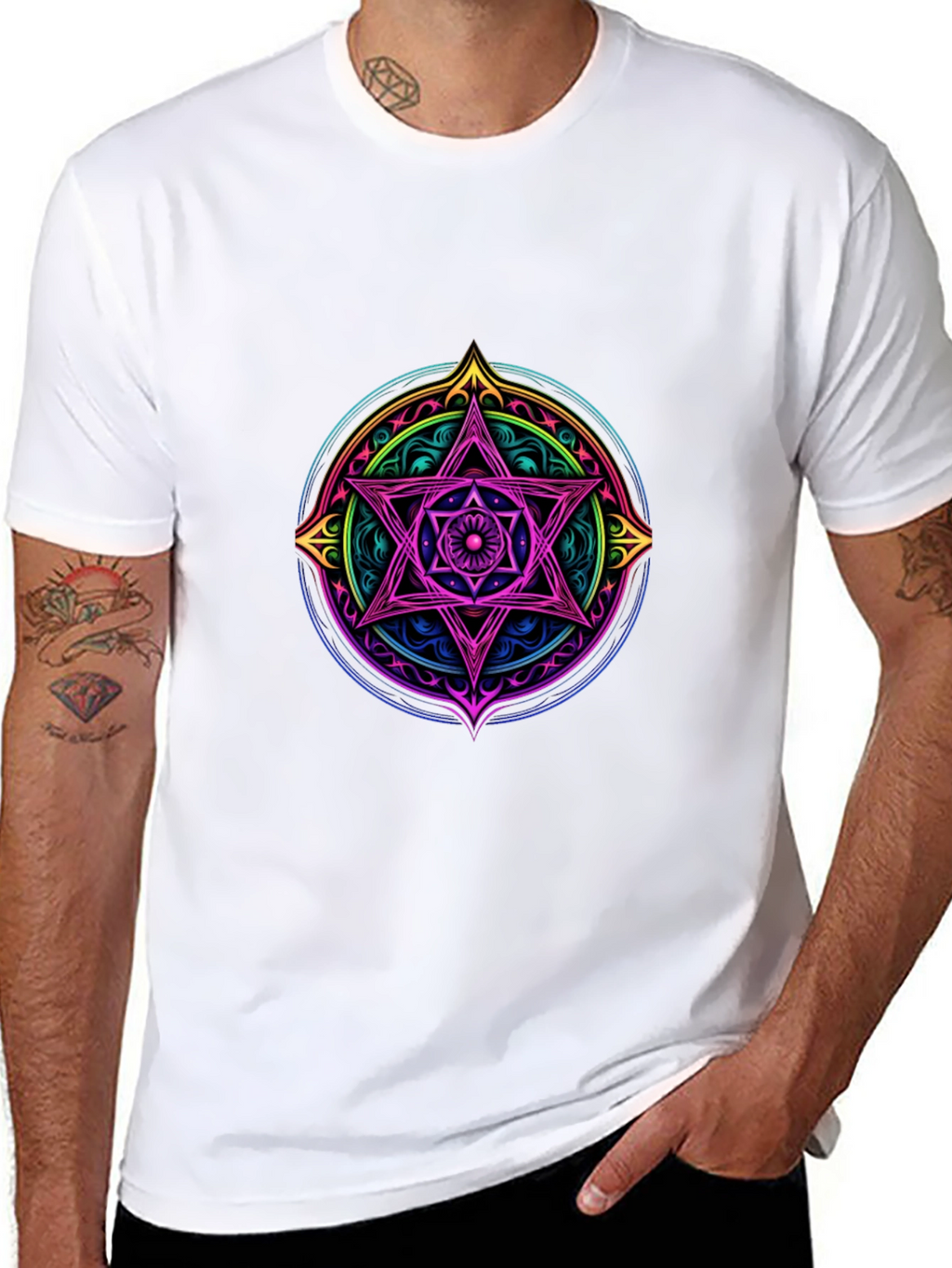 Mystic Star Mandala Black T-Shirt