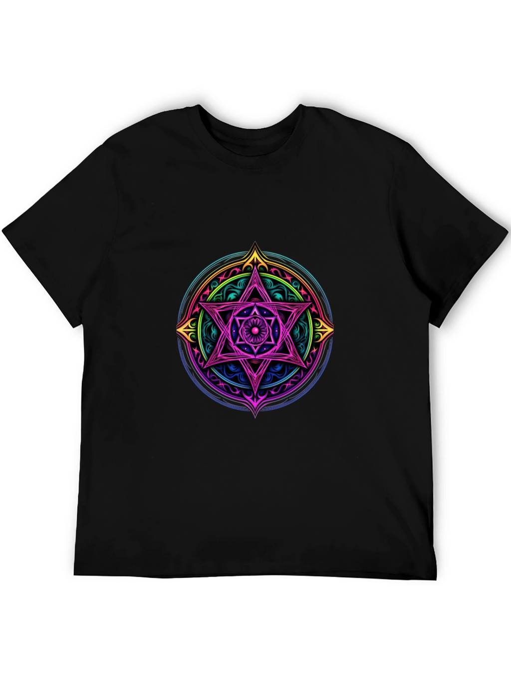 Mystic Star Mandala Black T-Shirt