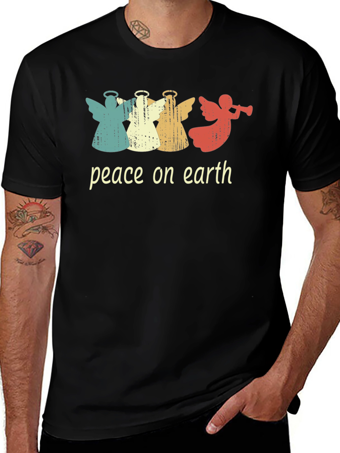 Peace On Earth Angels T-Shirt Vintage Style