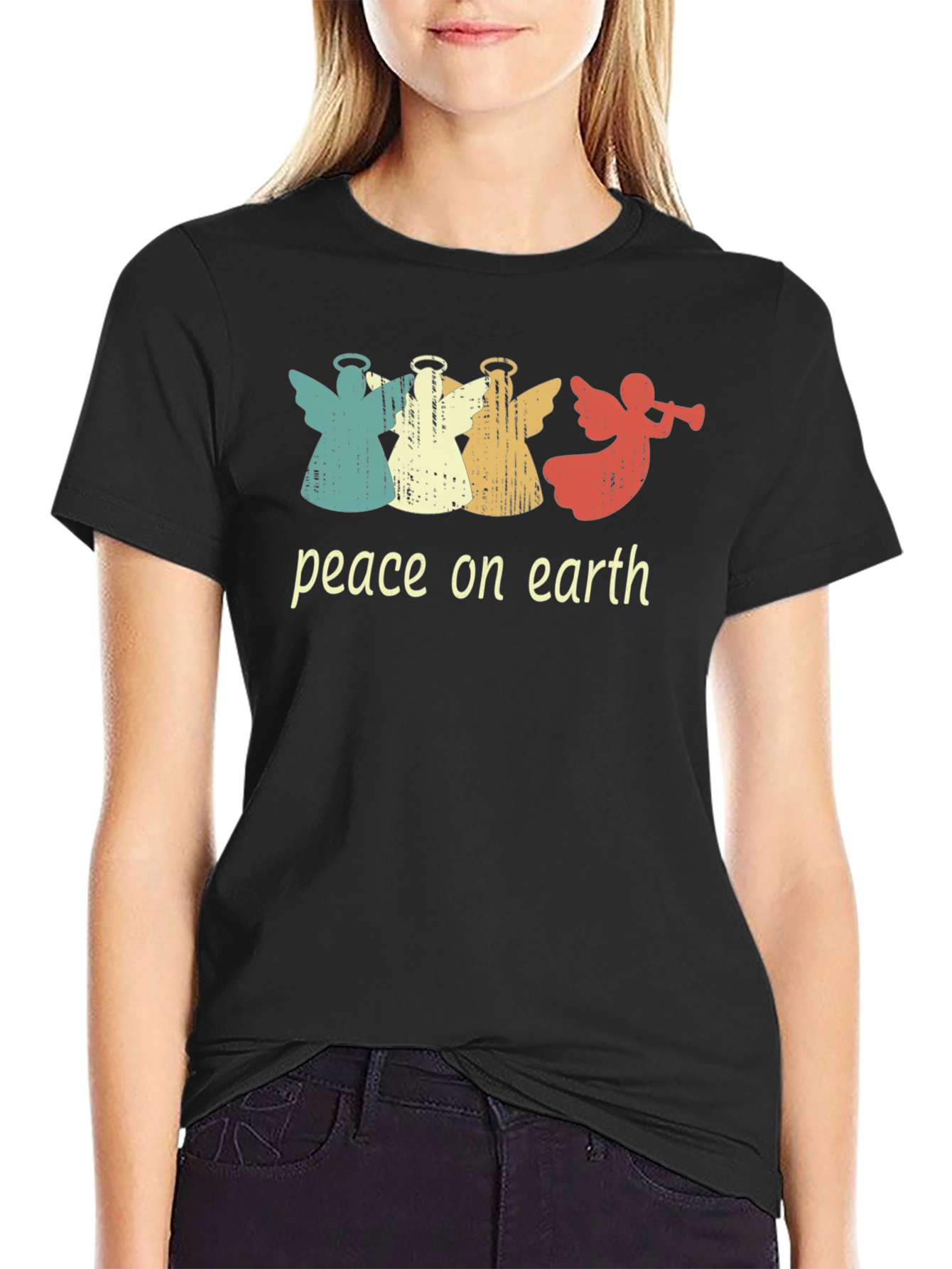 Peace On Earth Angels T-Shirt Vintage Style