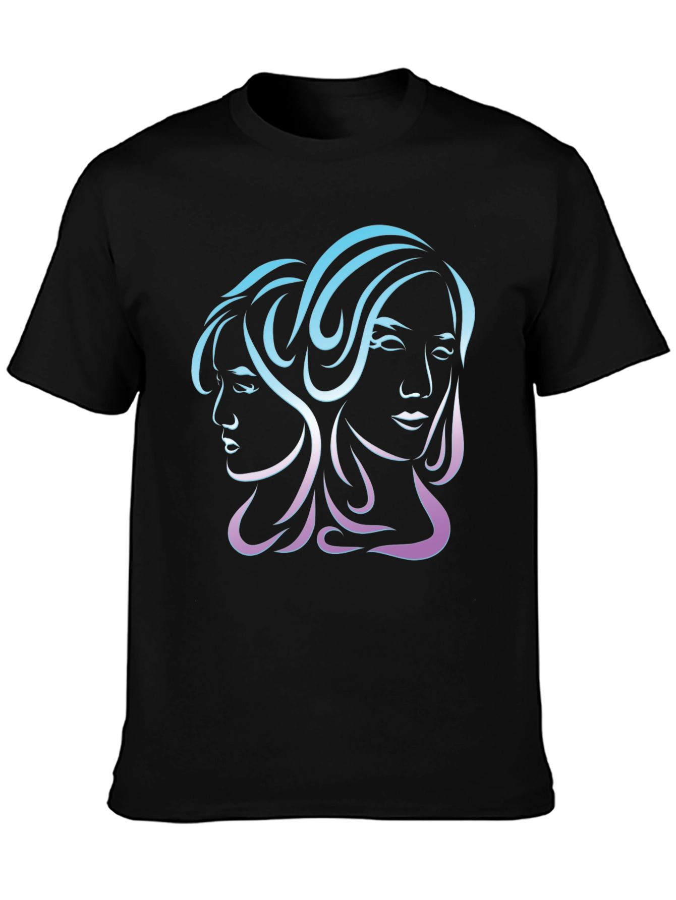 Gemini Zodiac Graphic Tee - Black