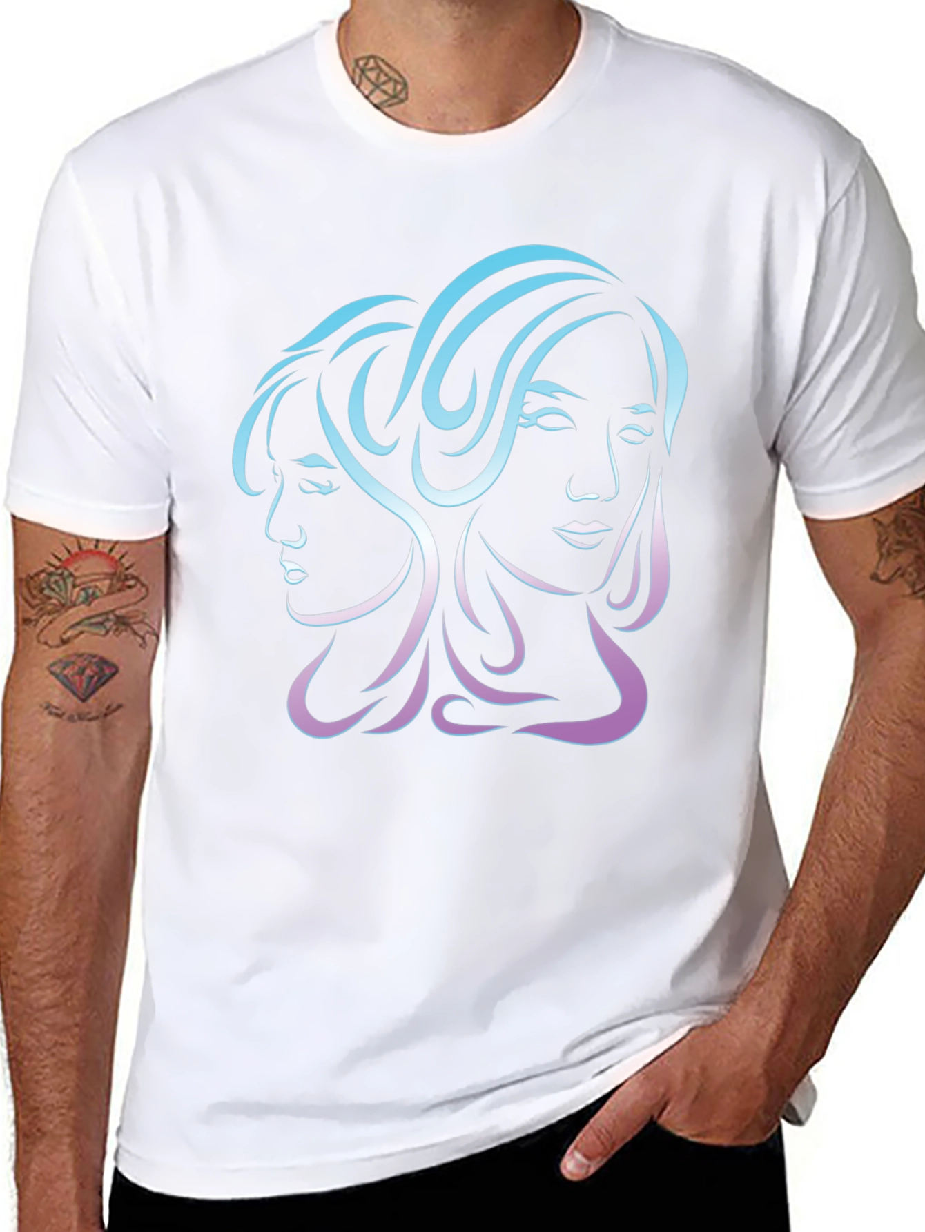 Gemini Zodiac Graphic Tee - Black