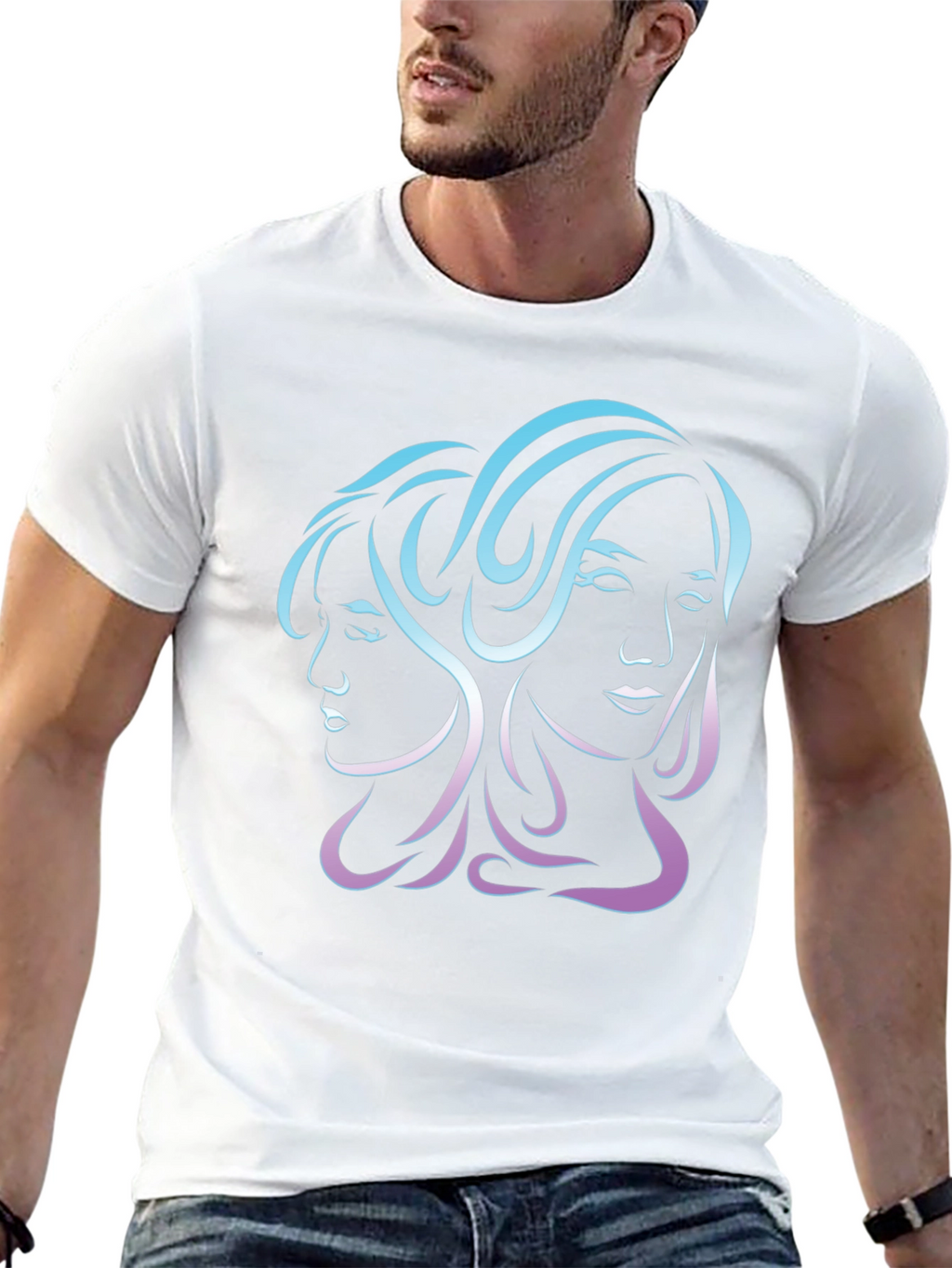 Gemini Zodiac Graphic Tee - Black