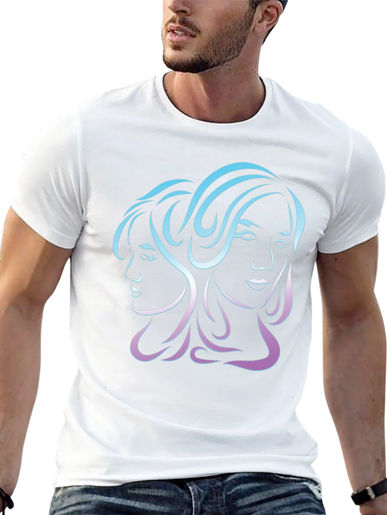 Gemini Zodiac Graphic Tee - Black