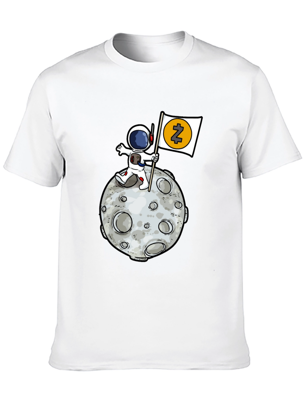 Astronaut Zcash Moon Landing Black T-Shirt
