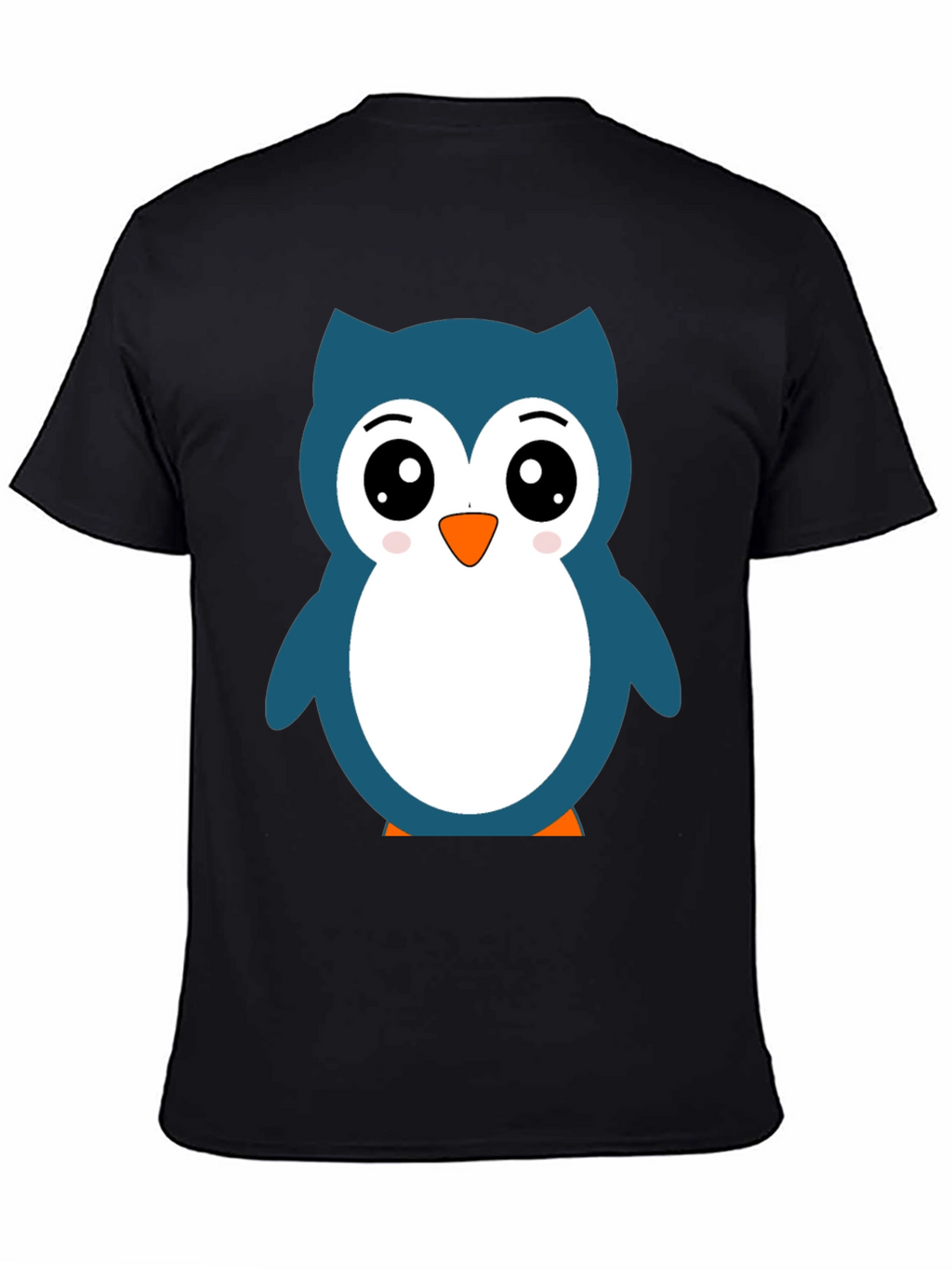 Cute Owl Graphic Black T-Shirt