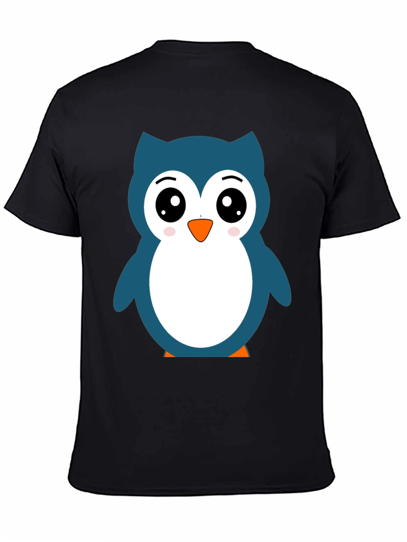 Cute Owl Graphic Black T-Shirt