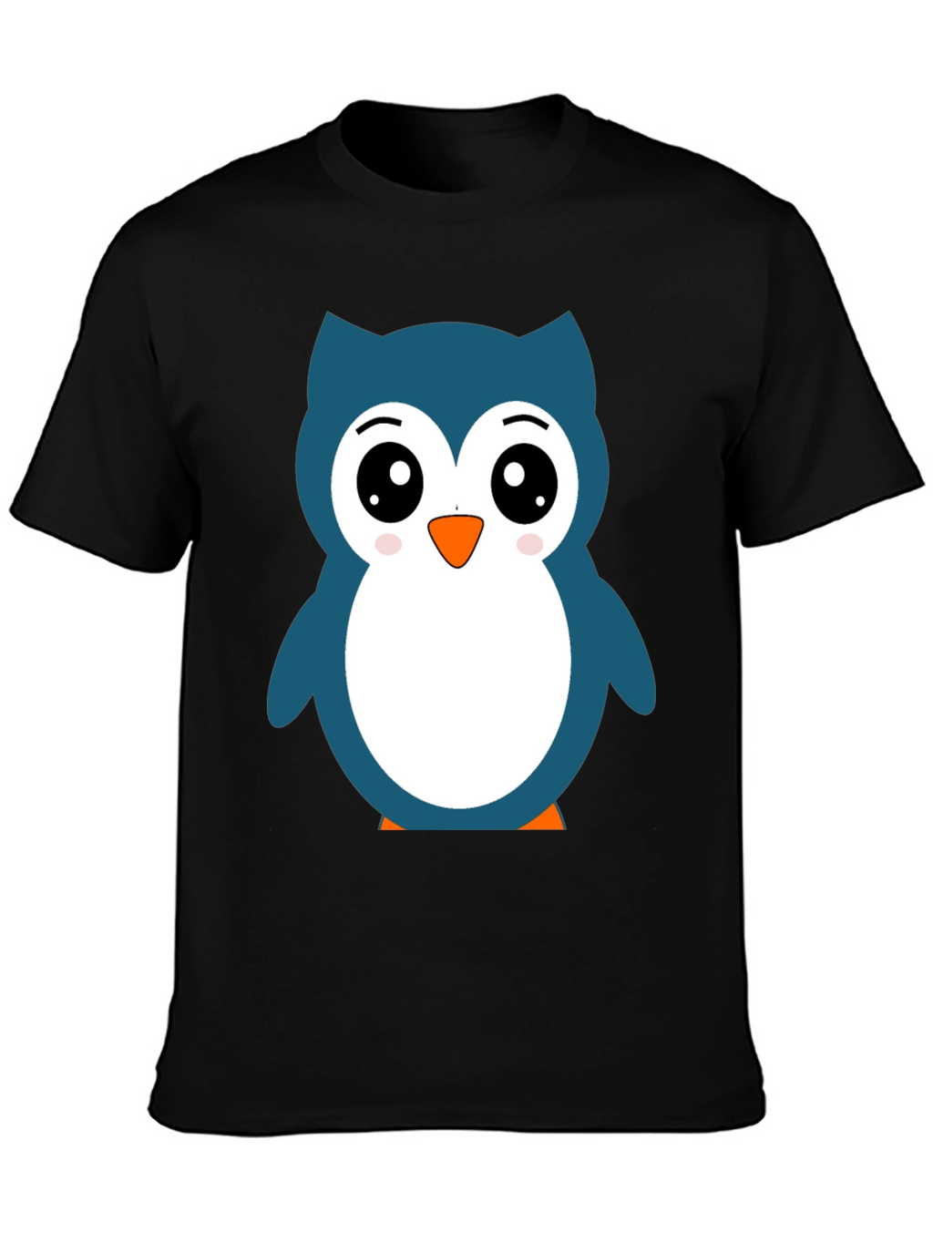 Cute Owl Graphic Black T-Shirt