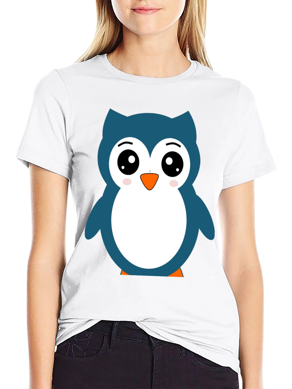 Cute Owl Graphic Black T-Shirt