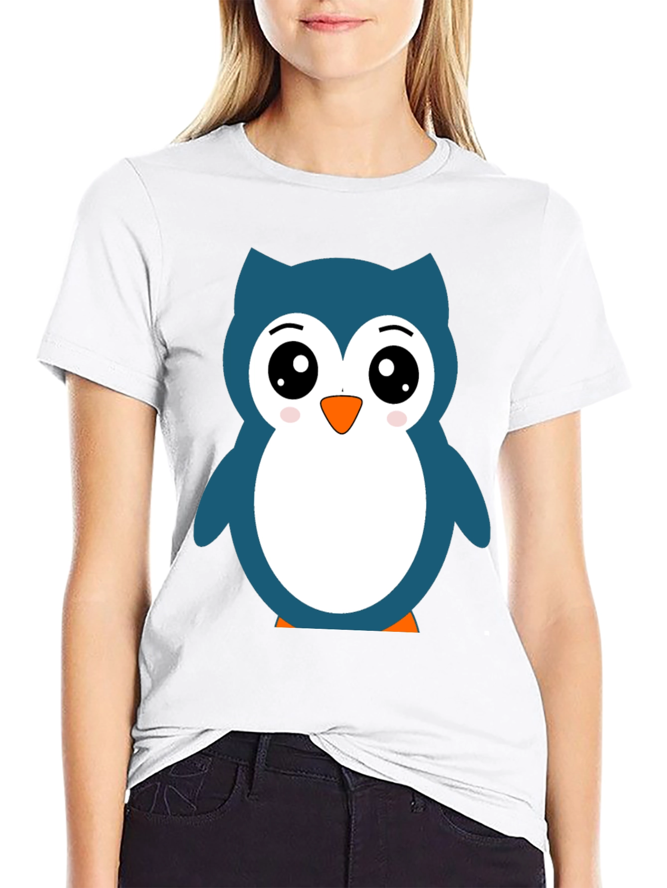 Cute Owl Graphic Black T-Shirt