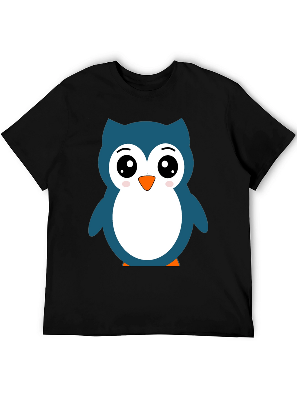 Cute Owl Graphic Black T-Shirt