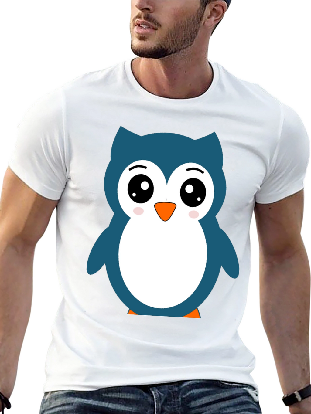 Cute Owl Graphic Black T-Shirt
