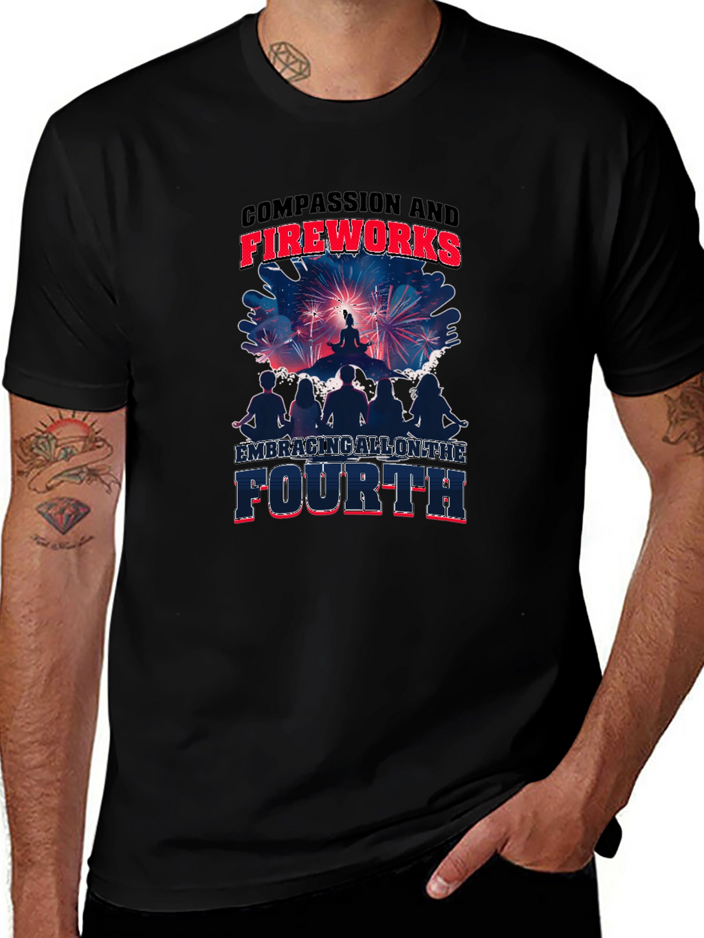 Compassion and Fireworks Fourth Graphic Tee