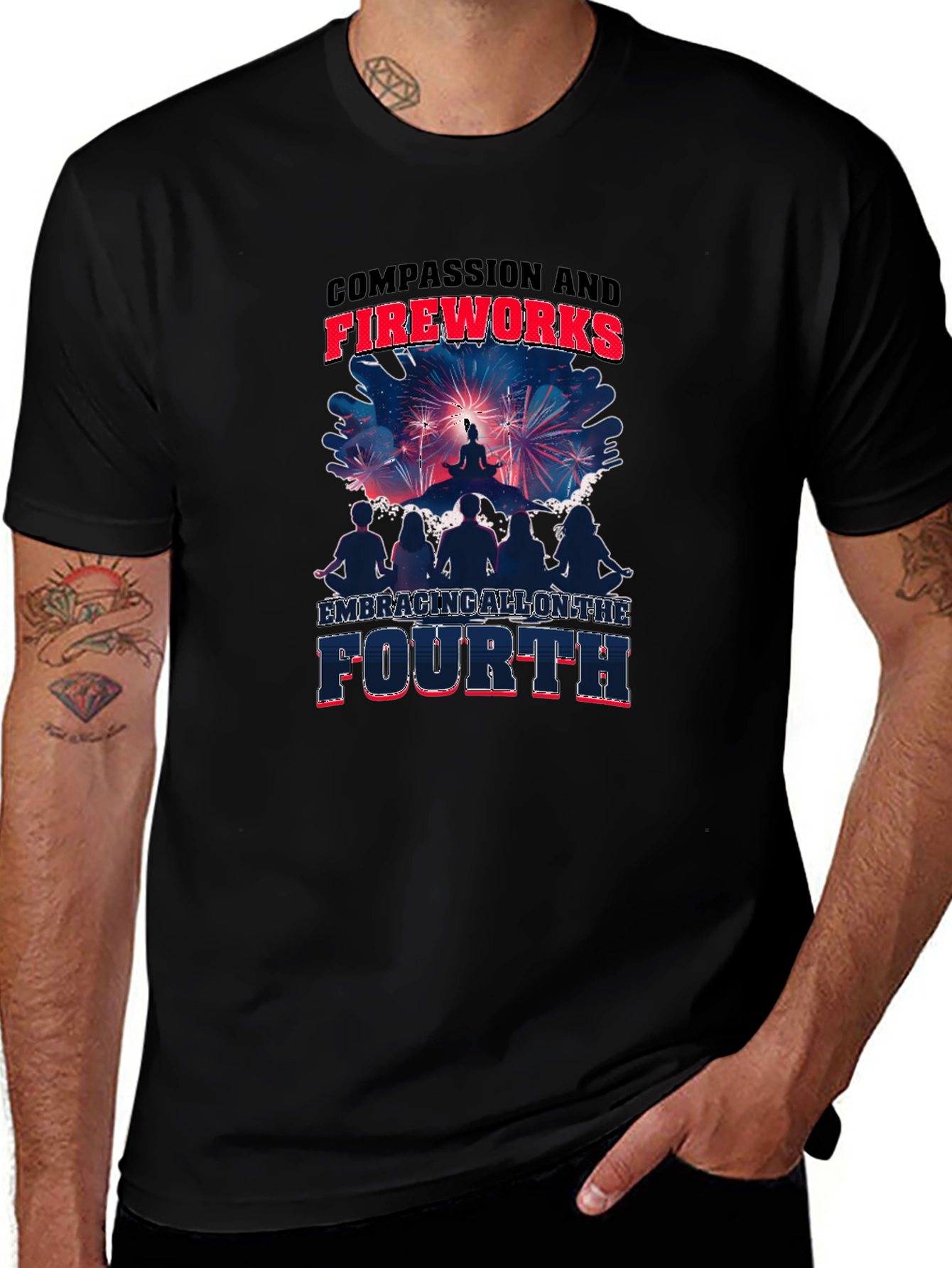 Compassion and Fireworks Fourth Graphic Tee