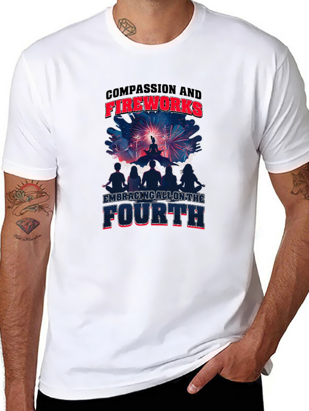 Compassion and Fireworks Fourth Graphic Tee