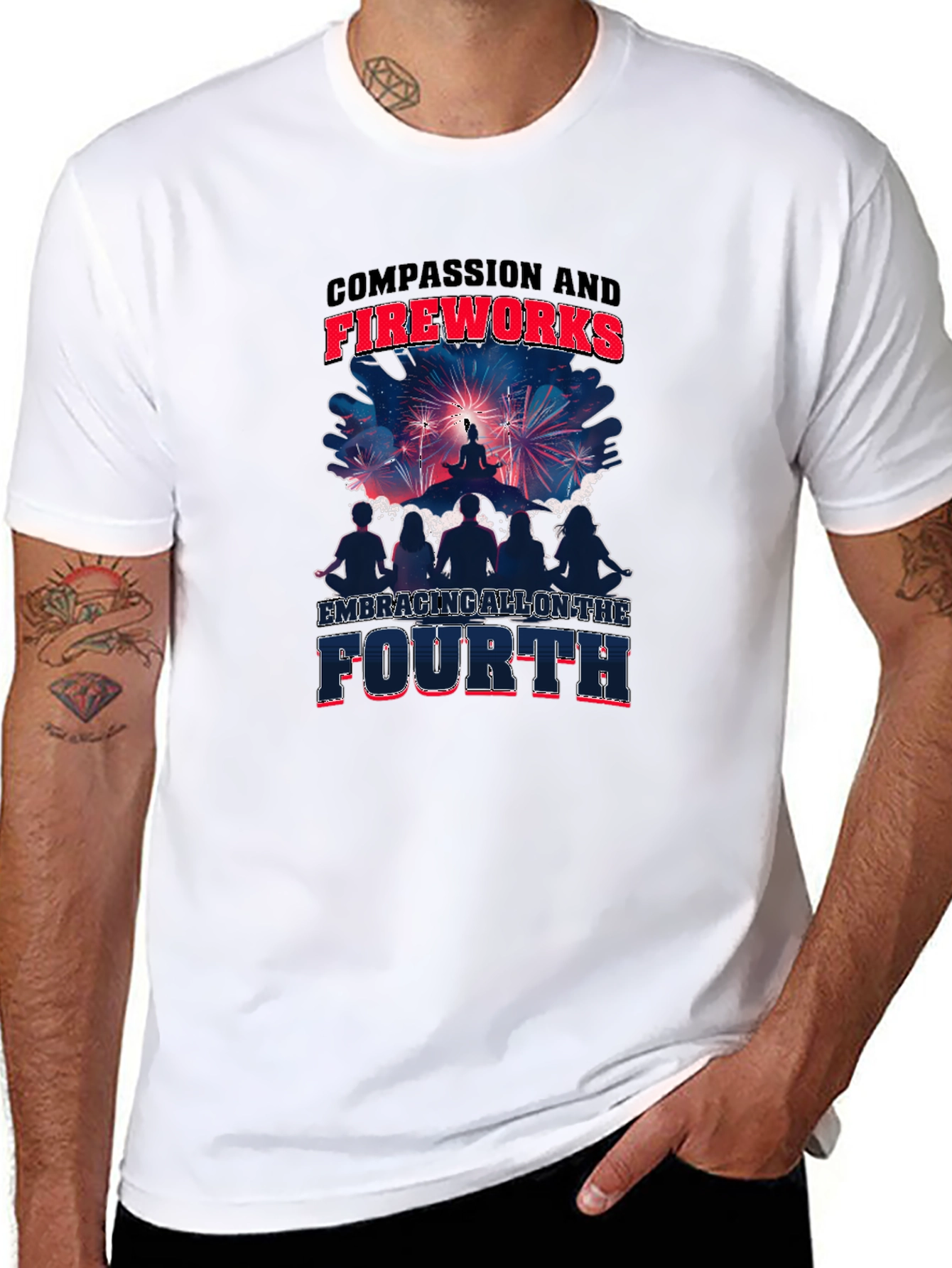 Compassion and Fireworks Fourth Graphic Tee