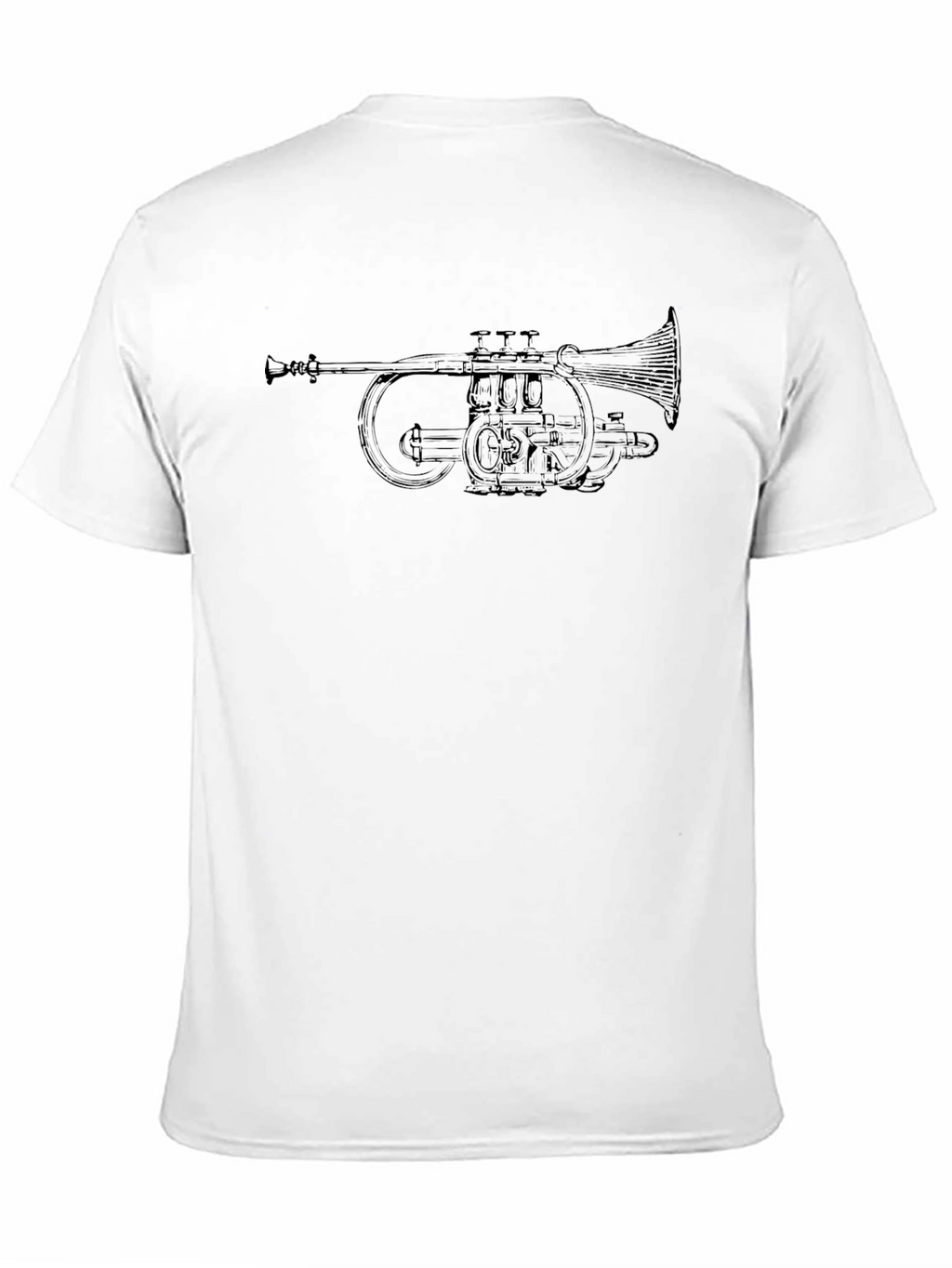 Black T-Shirt with Trumpet Design