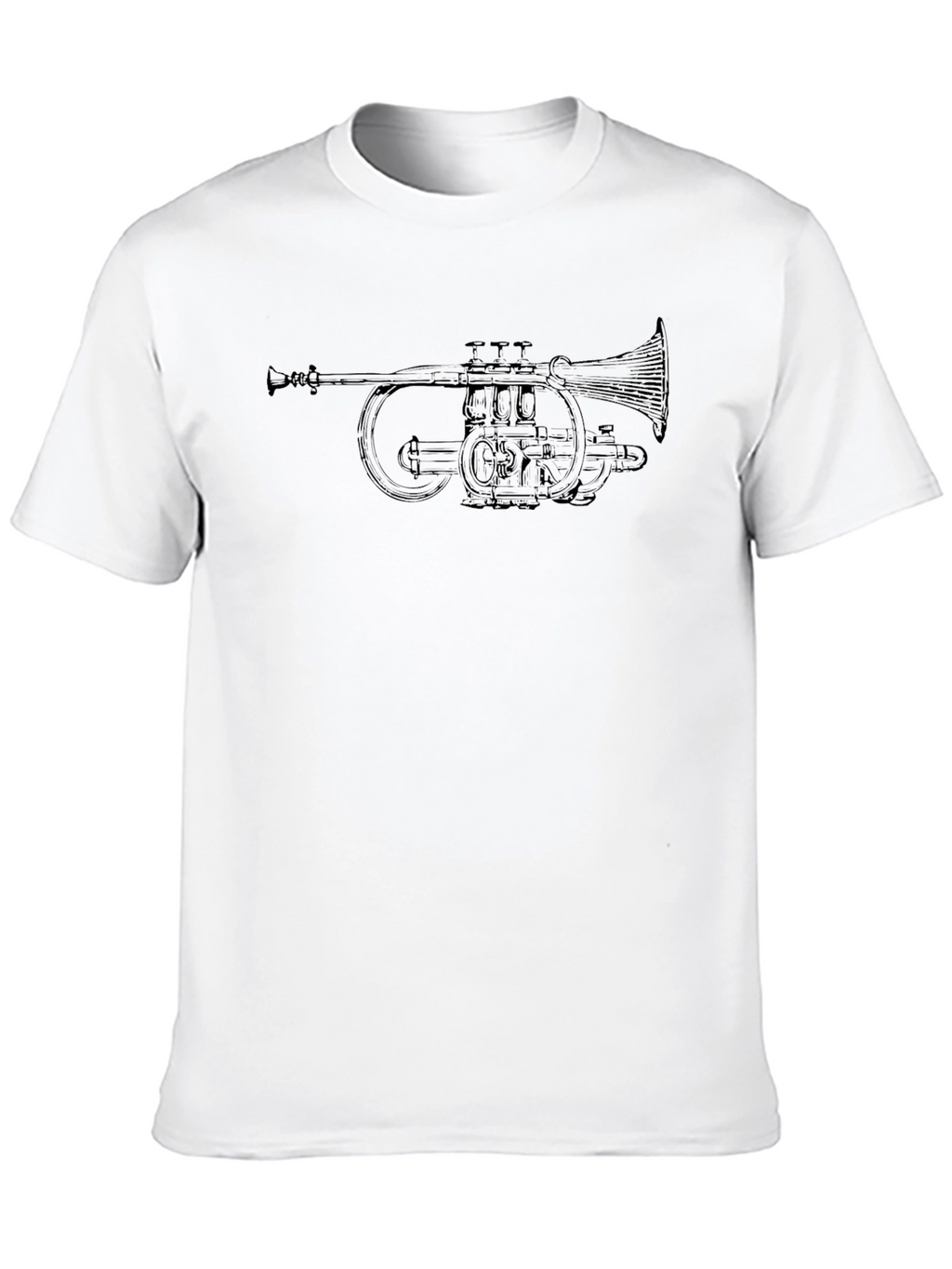 Black T-Shirt with Trumpet Design