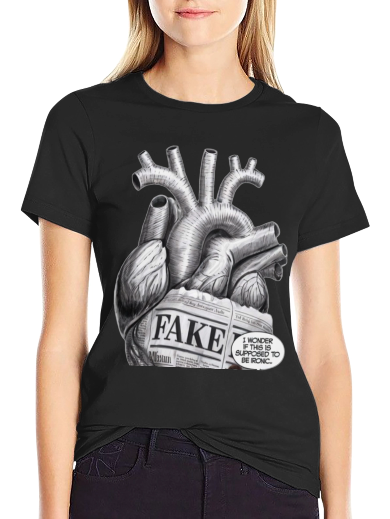 Ironic Heart Graphic T-Shirt