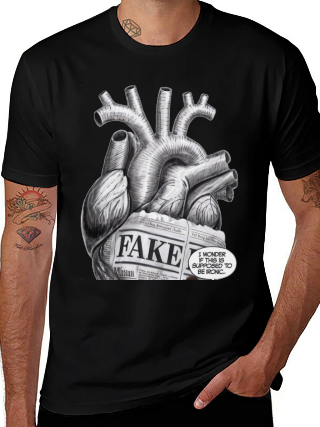 Ironic Heart Graphic T-Shirt