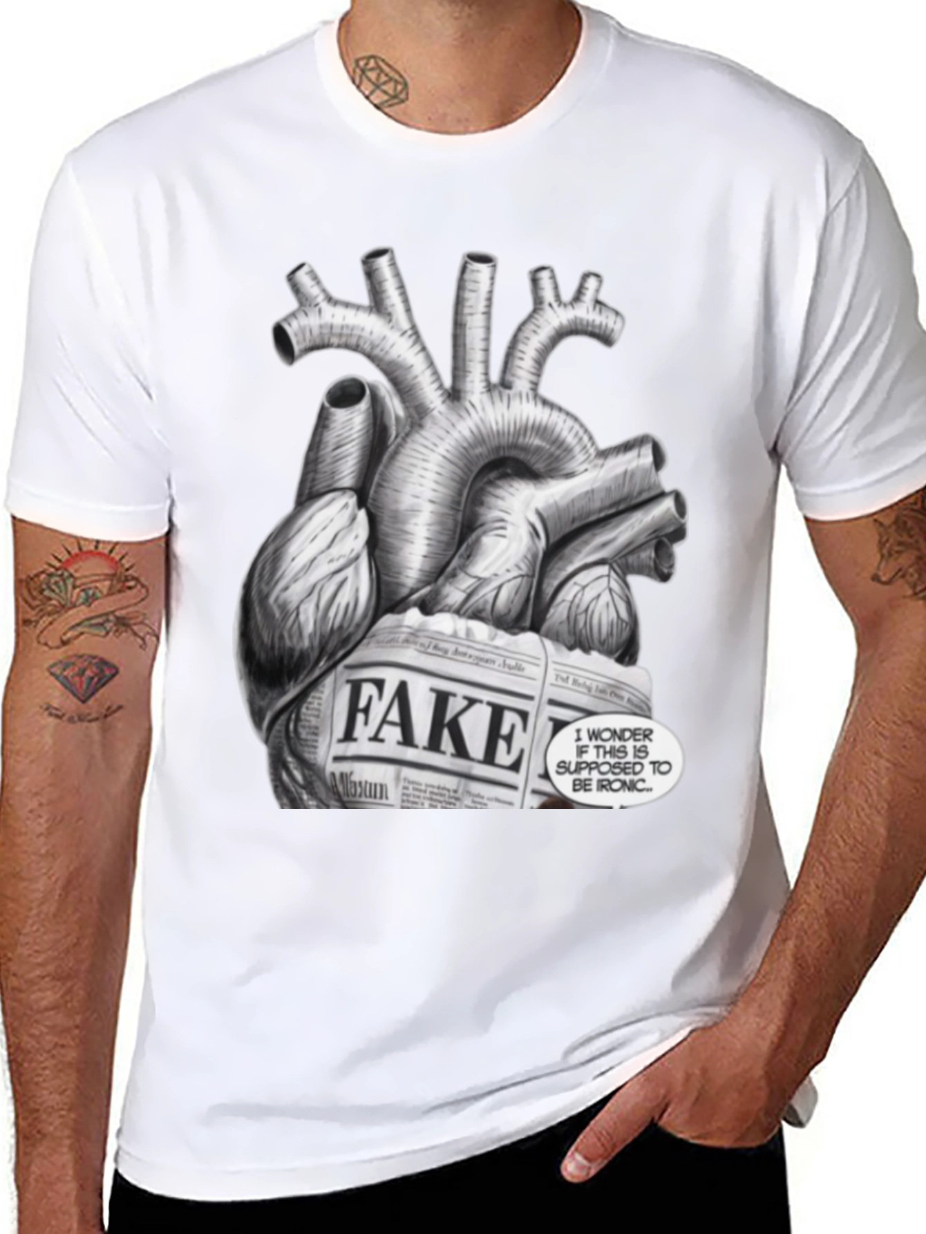 Ironic Heart Graphic T-Shirt