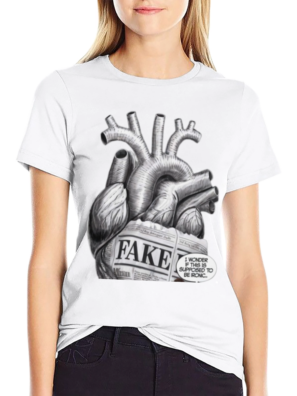 Ironic Heart Graphic T-Shirt