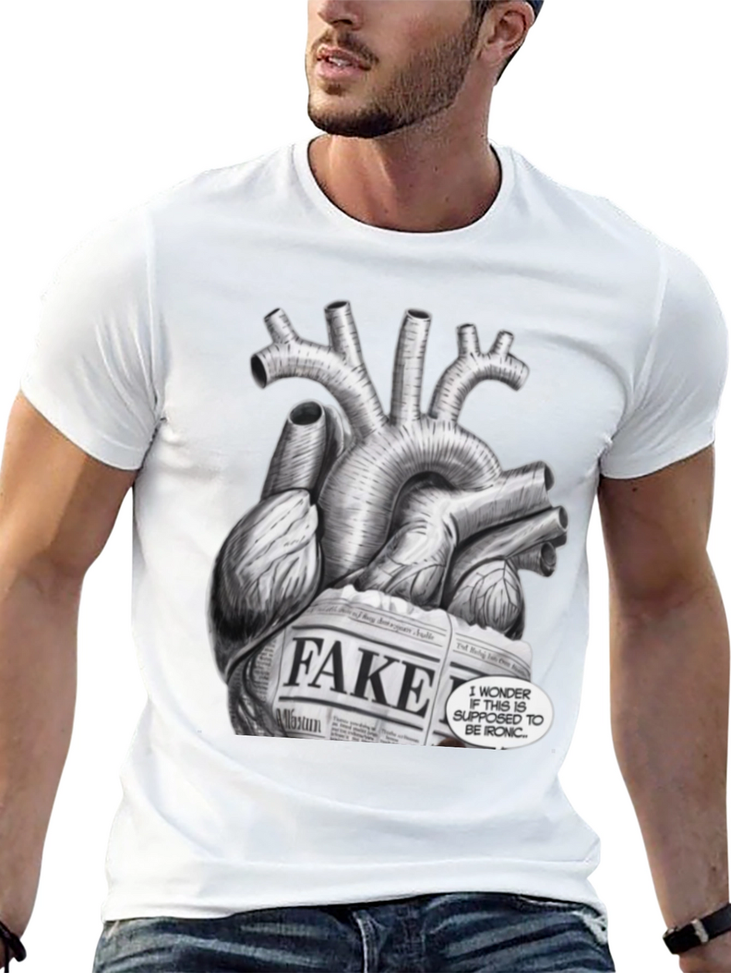 Ironic Heart Graphic T-Shirt
